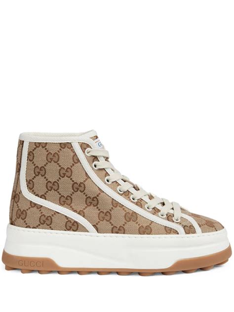 gucci tan chunky trainers|farfetch gucci sneakers.